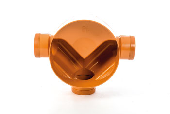 Wavin Access Junction (WAJ 18) Base 2x90° Inlet Junction 110mm Plus Adj Top/Frame | WAJ18