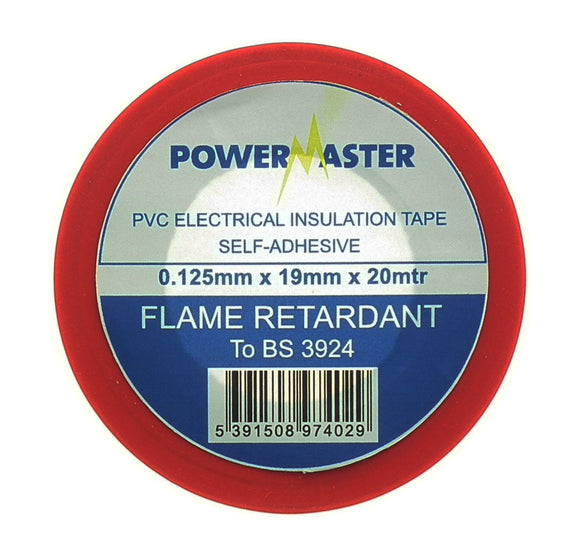 Powermaster 19mm Insulating Tape 20 Metre -Red | 0089-16