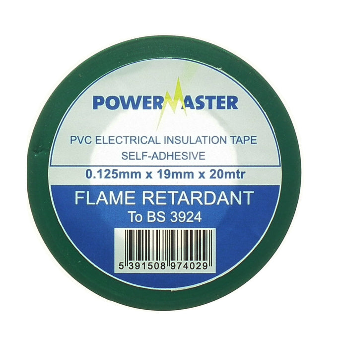 Powermaster 19mm Insulating Tape 20 Metre -Green | 0089-20