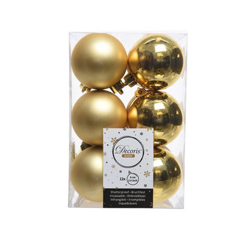 6cm Light Gold Shatterproof Baubles│021830
