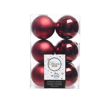 6cm Oxblood Shatterproof Baubles│021833
