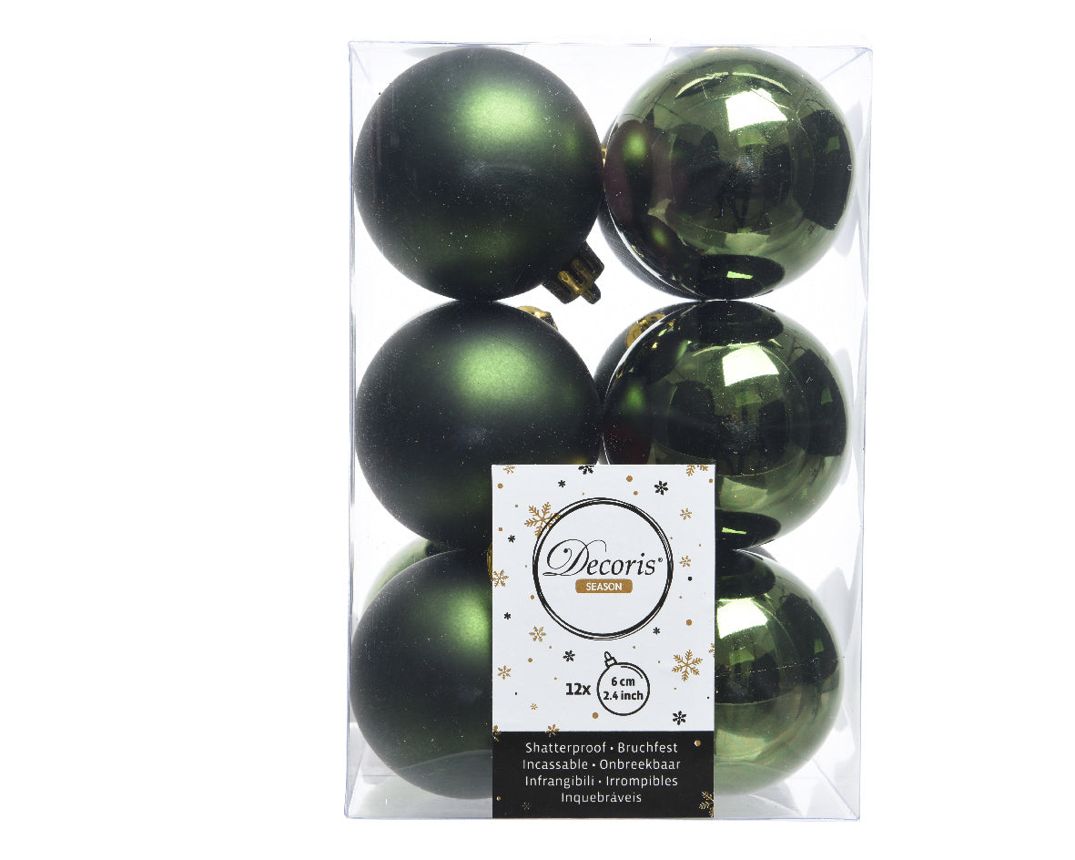 6cm Shatterproof Christmas Baubles