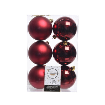 8cm Shatterproof Oxblood Baubles│022053K