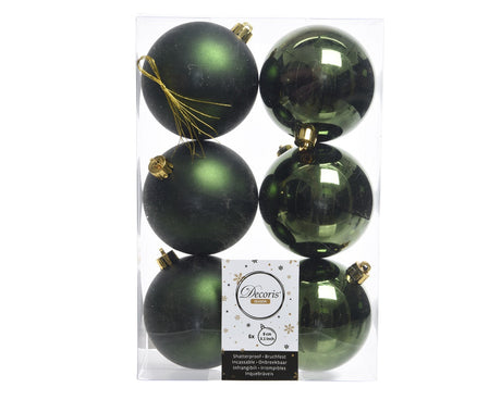 8cm Shatterproof Shiny-Matt Christmas Baubles