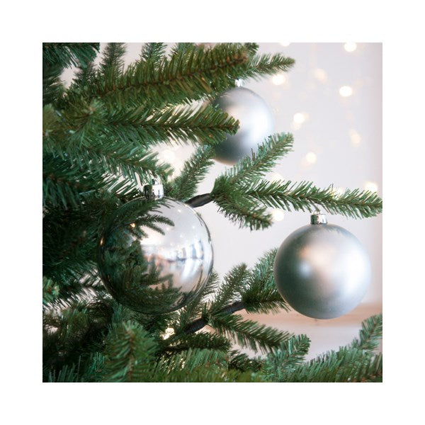 10cm Silver Shatterproof Baubles│022166K