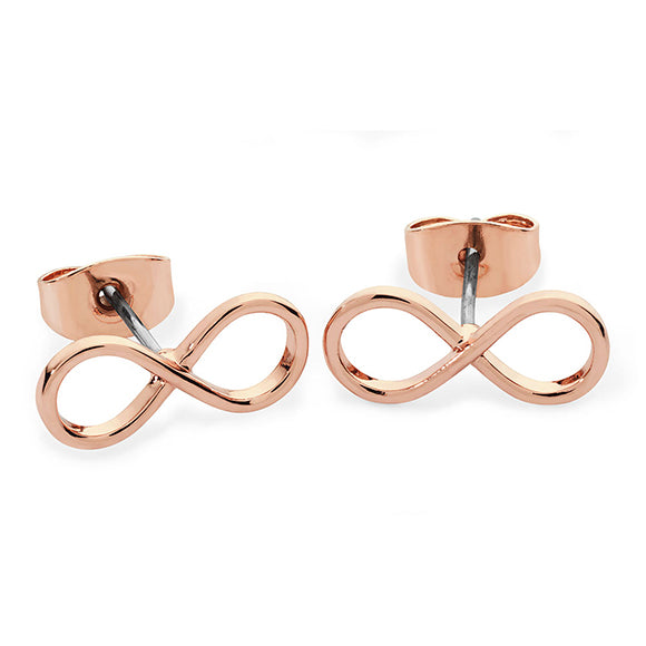 Tipperary Crystal Simple Infinity Stud Earrings Rose Gold│109193