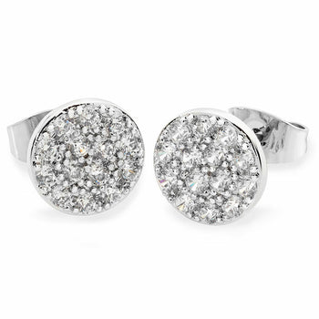 Tipperary Crystal Concave Pave Moon Earrings Silver | 110120