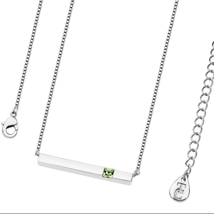 Tipperary Crystal Silver Bar Birthstone Pendant Peridot Crystal│126213