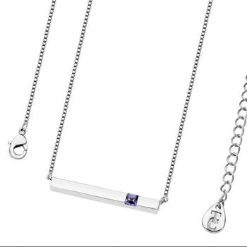 Tipperary Crystal Silver Bar Birthstone Pendant Tanzanite Crystal-December│126251