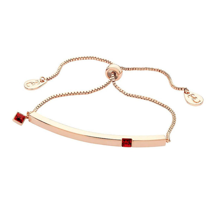 Tipperary Crystal Rose Gold Bar Birthstone Bracelet Garnet Crystal-January | 126381