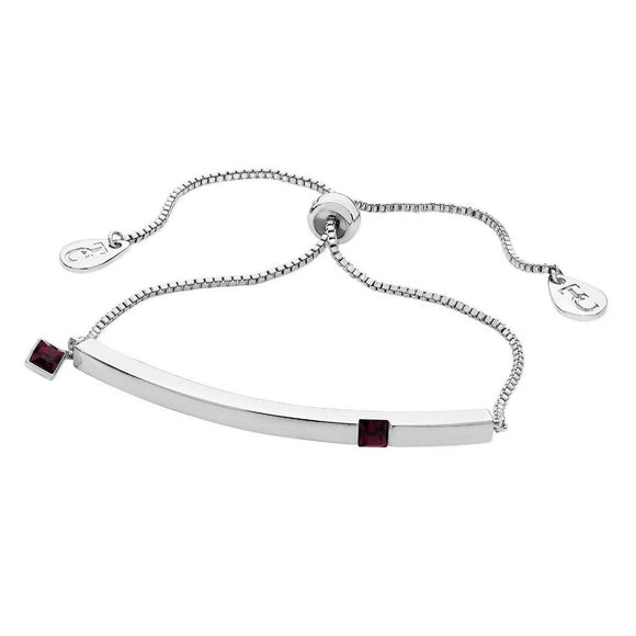 Tipperary Crystal Silver Bar Birthstone Bracelet Amethyst Crystal-February│126398