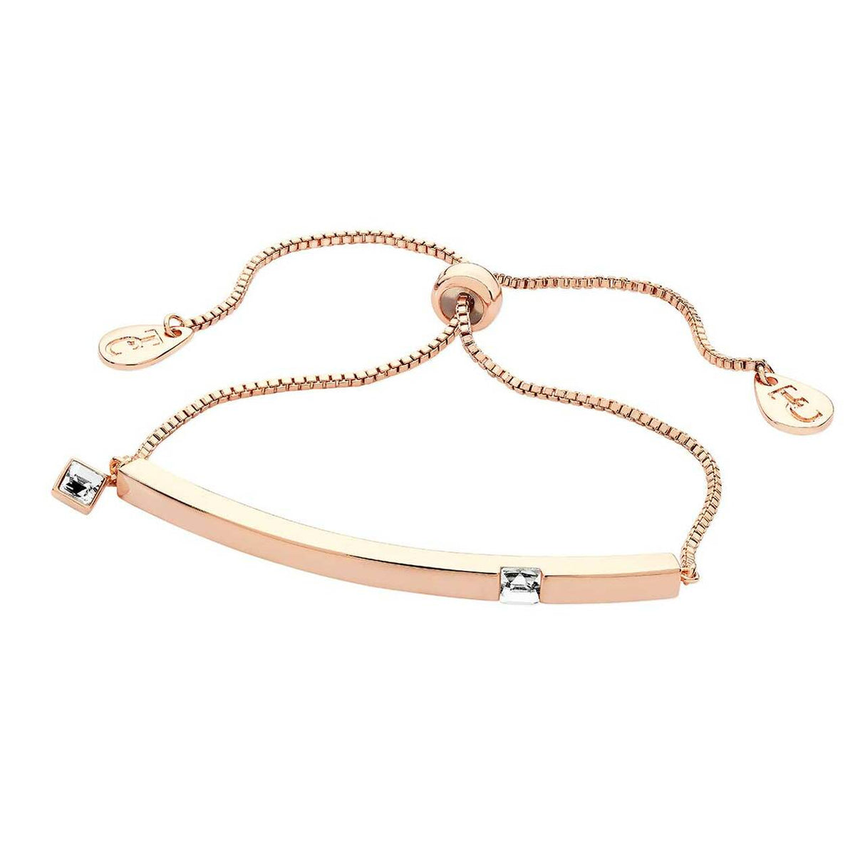 Tipperary Crystal Rose Gold Bar Birthstone Bracelet Clear Crystal-April | 126411