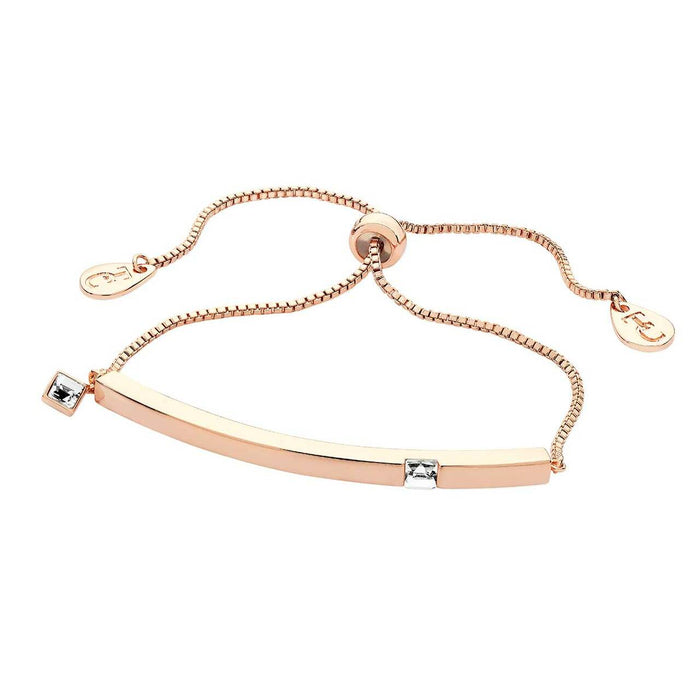Tipperary Crystal Rose Gold Bar Birthstone Bracelet Clear Crystal-April | 126411