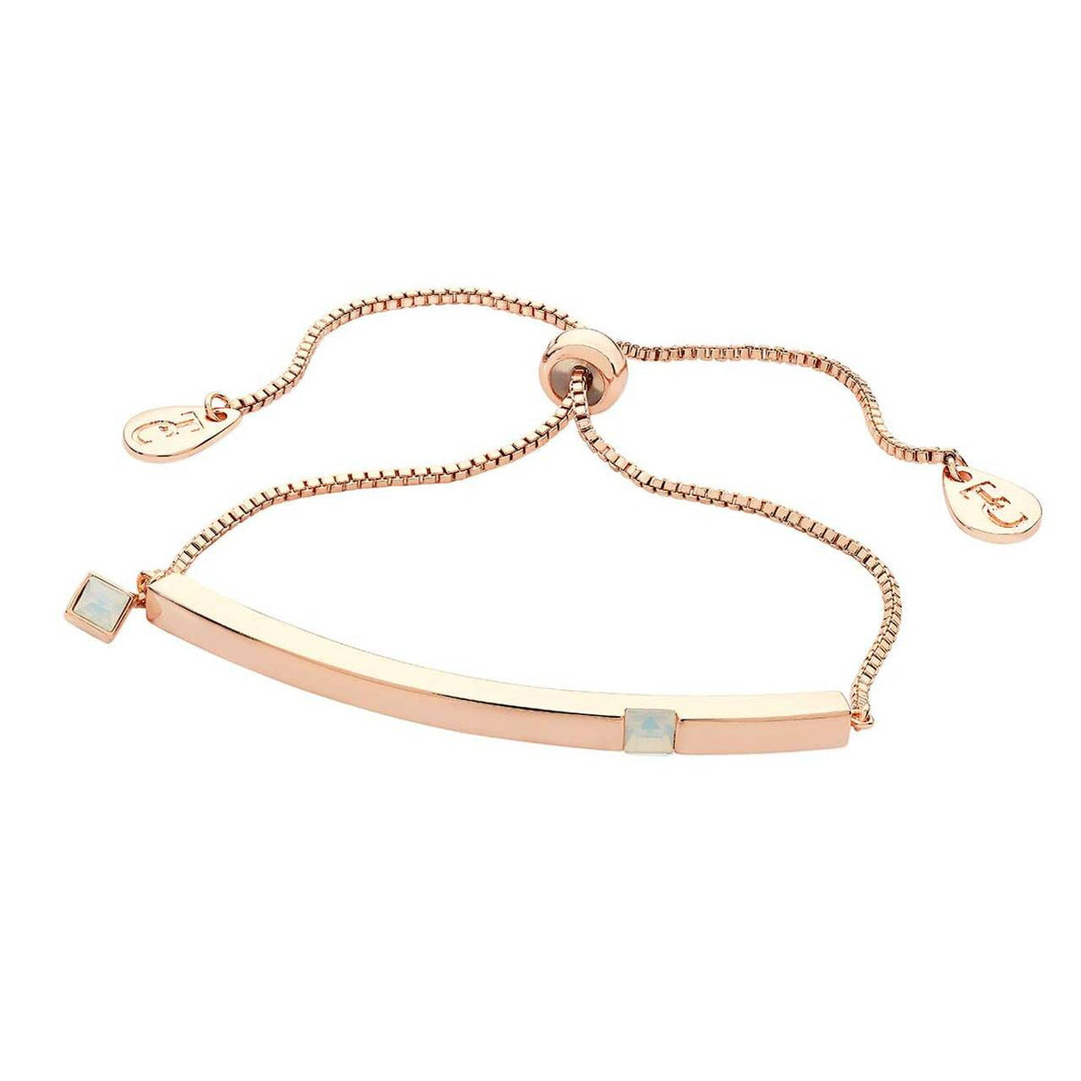 Tipperary Crystal Rose Gold Bar Birthstone Bracelet Opal-October│126473
