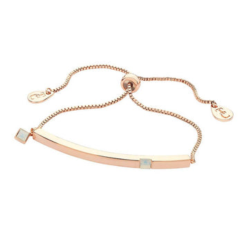 Tipperary Crystal Rose Gold Bar Birthstone Bracelet Opal-October│126473