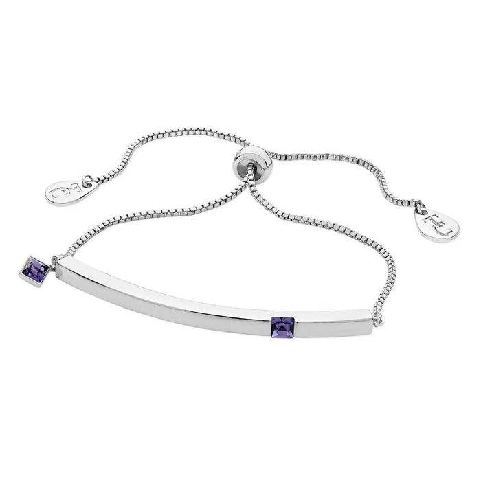 Tipperary Crystal Silver Bar Birthstone Bracelet Tanzanite Crystal-December│126497