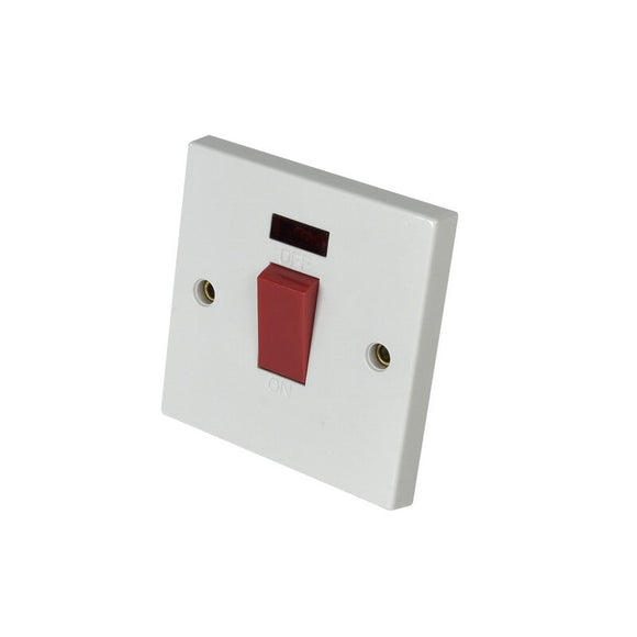 Powermaster 1 Gang 45 AMP Double Pole Switch with Neon | 1385-08