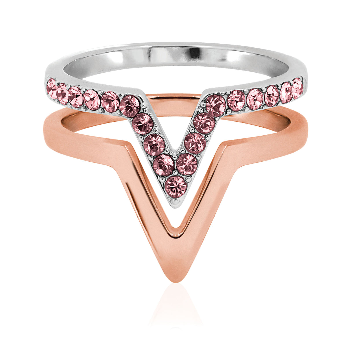 Tipperary Crystal V Stacking Size 6 Ring