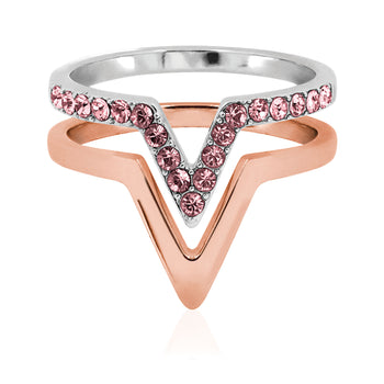 Tipperary Crystal V Stacking Size 6 Ring