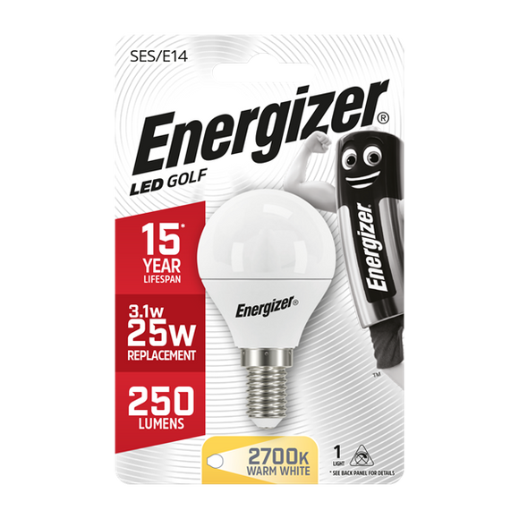 Energizer LED 3.4W (25W) E14 Opal Golf Ball Light Bulb | 1791-18