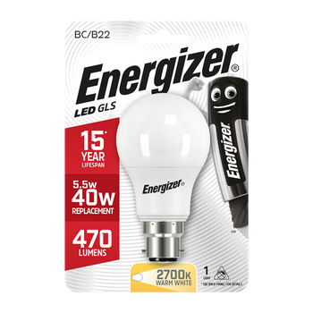 Energizer LED 5.6W (40W) BC GLS Light Bulb | 1792-12