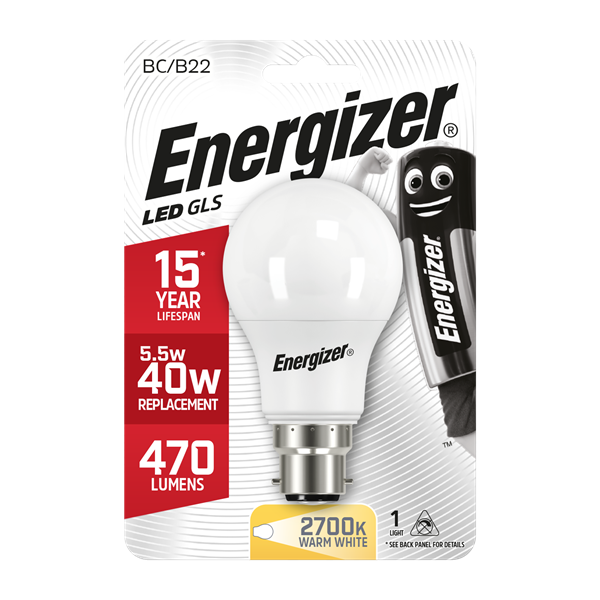 Energizer LED 5.6W (40W) BC GLS Light Bulb | 1792-12