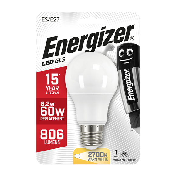 Energizer 9.6W (60W) E27 GLS LED Light Bulb | 1792-18