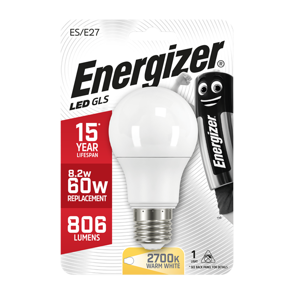 Energizer 9.6W (60W) E27 GLS LED Light Bulb | 1792-18
