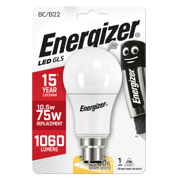 Energize 11.6W (75W) BC GLS  LED  Light Bulb | 1792-20