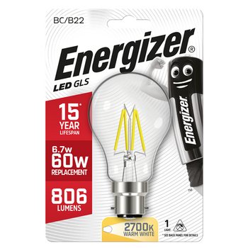 Energizer 6.2W (60W) B22 GLS LED Light Bulb │1810-16