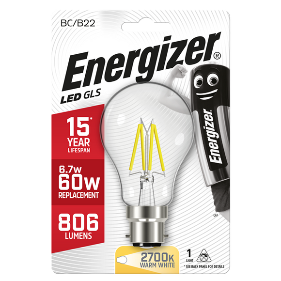 Energizer 6.2W (60W) B22 GLS LED Light Bulb │1810-16