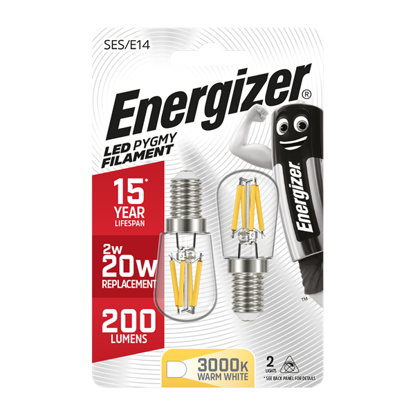 Energizer 2W (20W) LED E14 Pygmy Filament Light Bulb | 1834-30