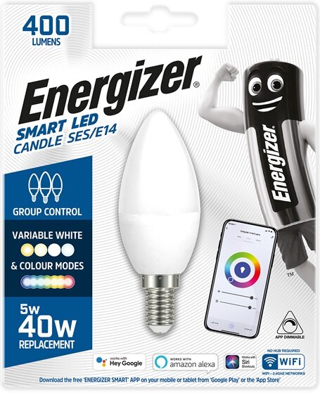 Energizer 5W (40W)E14 LED ''Smart'' Colour Changing Candle Light Bulb │1838-30