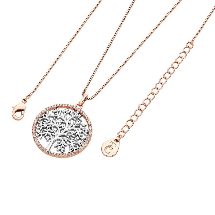 Tipperary Crystal Rose Gold Tol Pendant Silver Tree In Rose Gold│136427