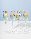 Mikasa Cheers Metallic Gold Champagne Flute Glasses│5140630