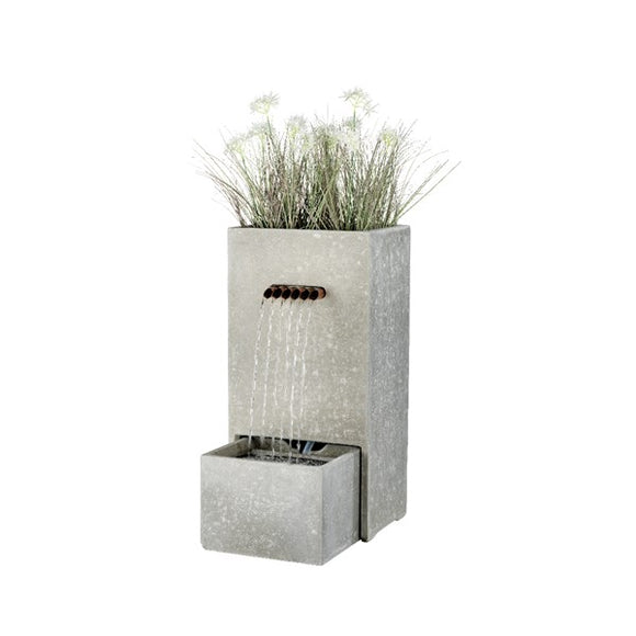 Light Grey Fountain with Planter│789110