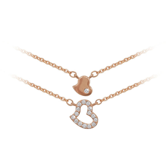 Tipperary Crystal Rose Gold Double Heart Pendant│107359