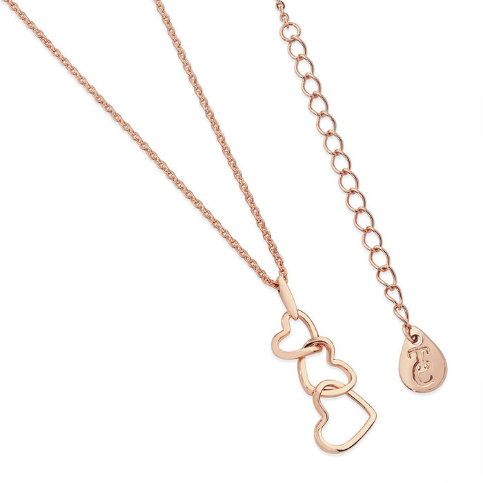 Tipperary Crystal Triple Heart Drop Pendant Rose Gold│109964
