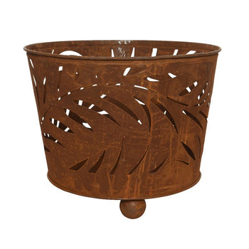 Rust Iron Leaf Fire Bucket│846339