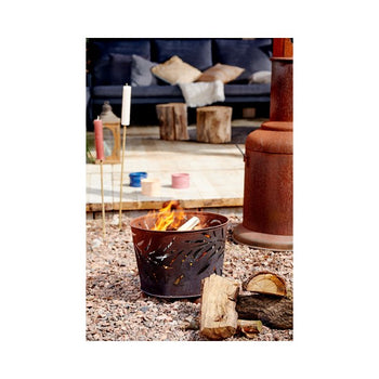Rust Iron Leaf Fire Bucket│846339