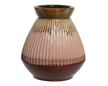 Pink Stoneware Round Vase | 870342
