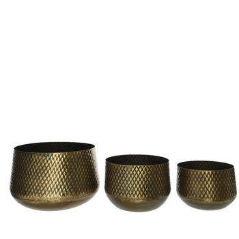Gold Antique Round Zinc Planter│889678