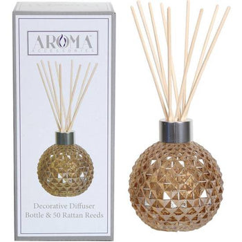 Aromatize Amber Lustre Glass Reed Diffuser & 50 Rattan Reeds │AR1520AM