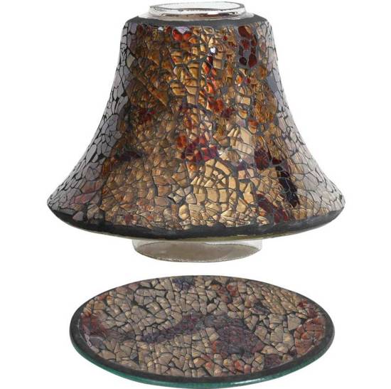 Aromatize Amber Crackle Jar Shade & Tray Set│AR1769