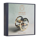 Artesá 2-Tier Geometric Brass Finished Serving Stand with Slate Serving Platters│ART2TSERVWHE