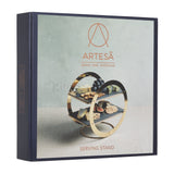 Artesá 2-Tier Geometric Brass Finished Serving Stand with Slate Serving Platters│ART2TSERVWHE