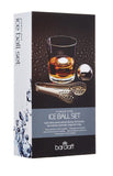BarCraft Stainless Steel 3 Piece Ice Balls, Tongs & Storage Bag│BCICESS3PC