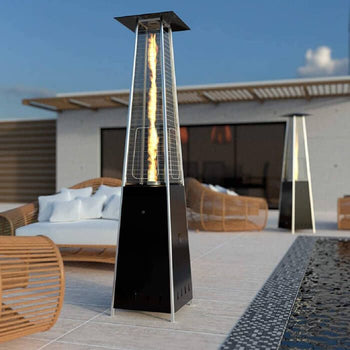 13kW Black Gas Patio Flame Tower with Cover │BU-KO-B