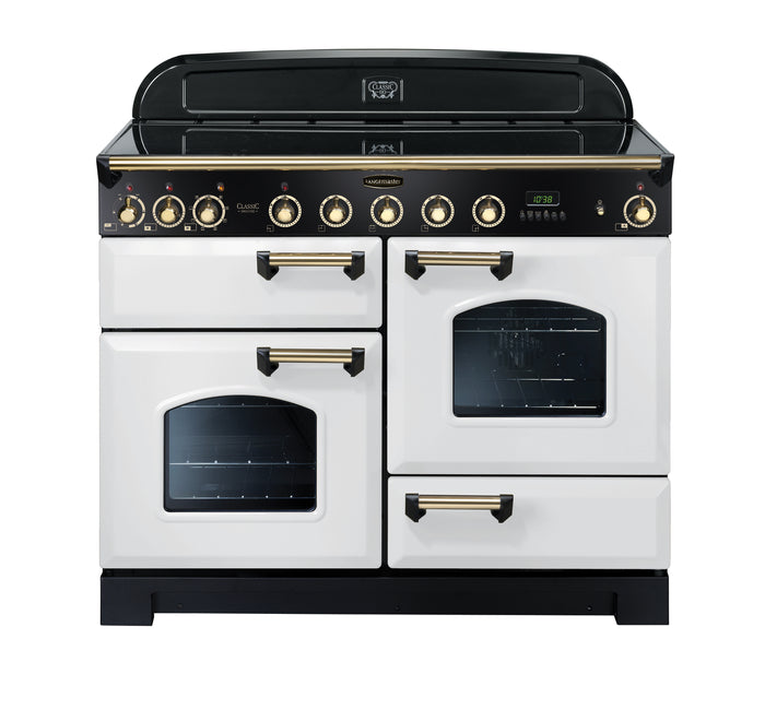 Rangemaster Classic Deluxe 110cm Induction- White/Brass│CDL110EIWH/B
