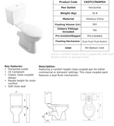 Kota Comfort Height Close Couple Pan Pack inc Seat | CKOTCCPANPKH